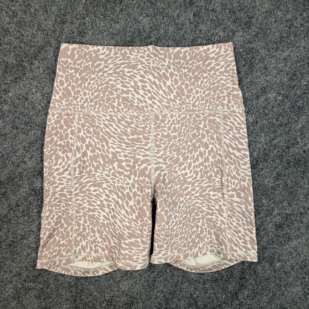 Vuori Studio Pocket Shorts Womens Small Dusty Pink Cheetah Animal Print 0889